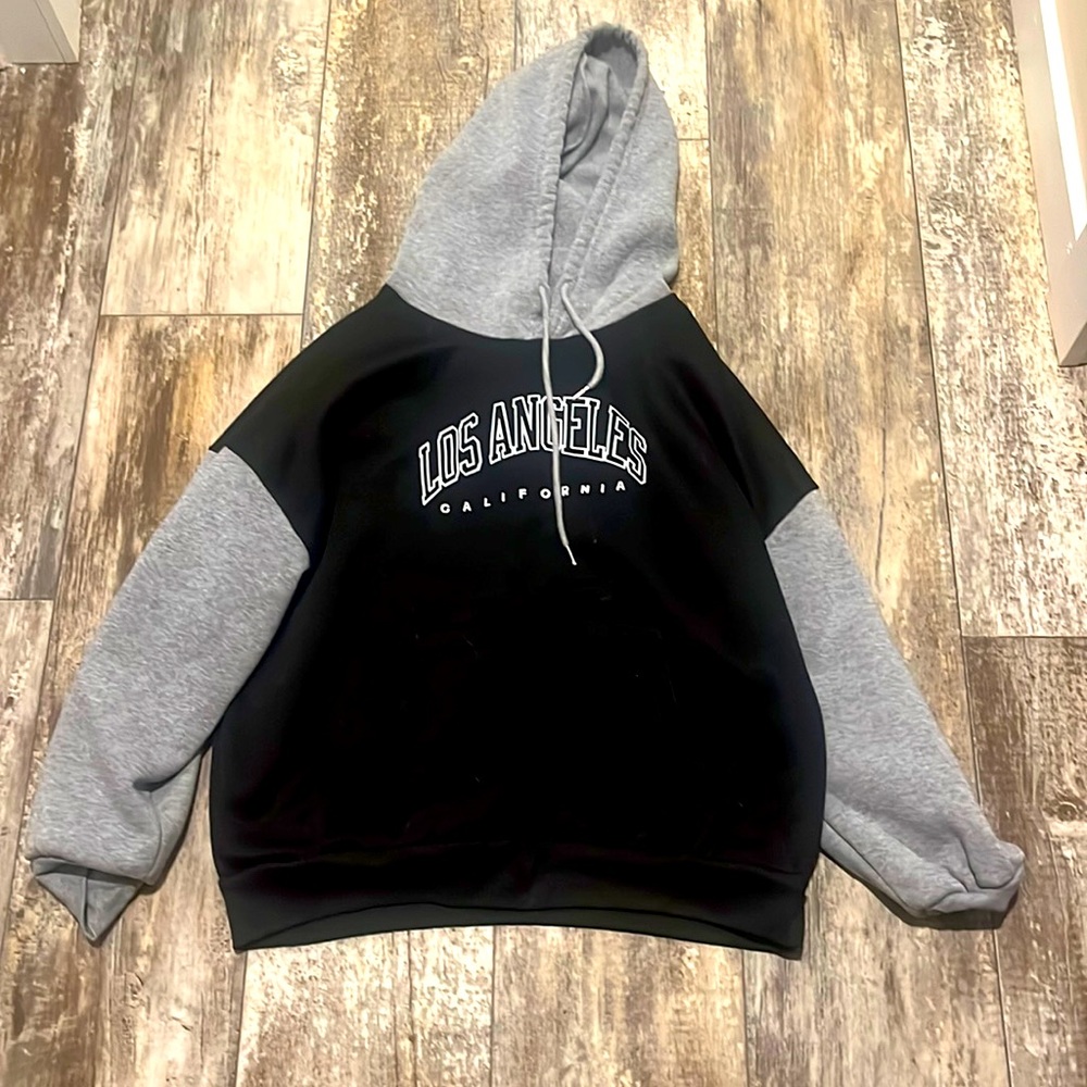 Black Hoodie with Grey sleeve and Hoodie